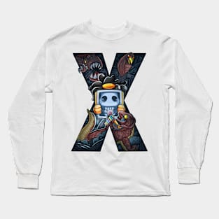 Letter X doodle art Long Sleeve T-Shirt